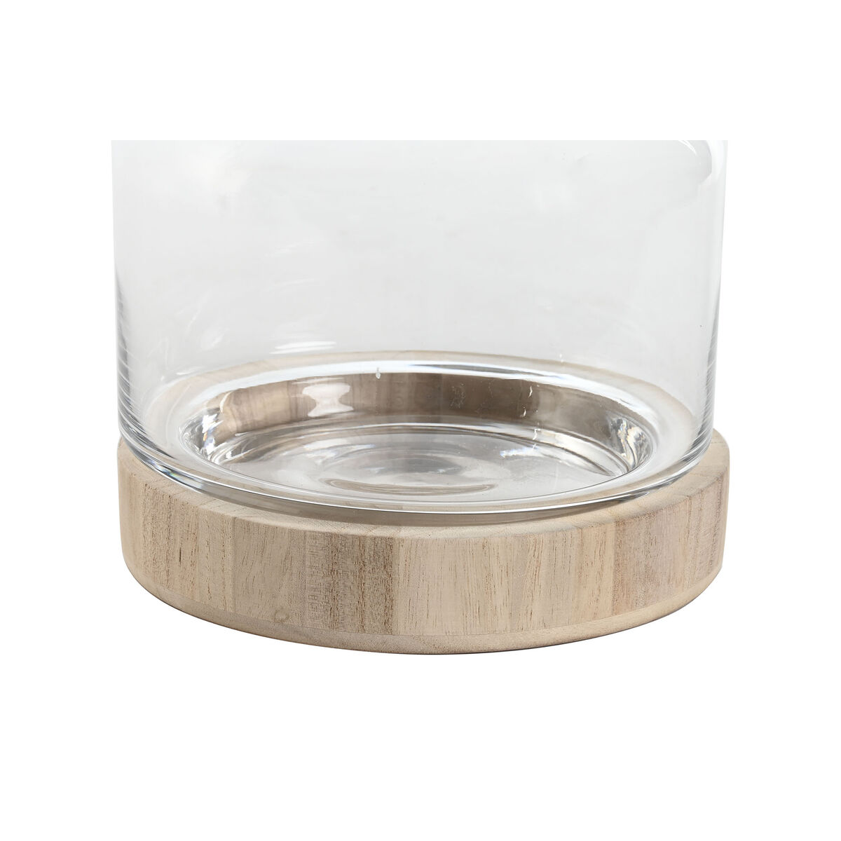 Jarrón Home ESPRIT Transparente Natural Madera Cristal 18 x 18 x 24 cm