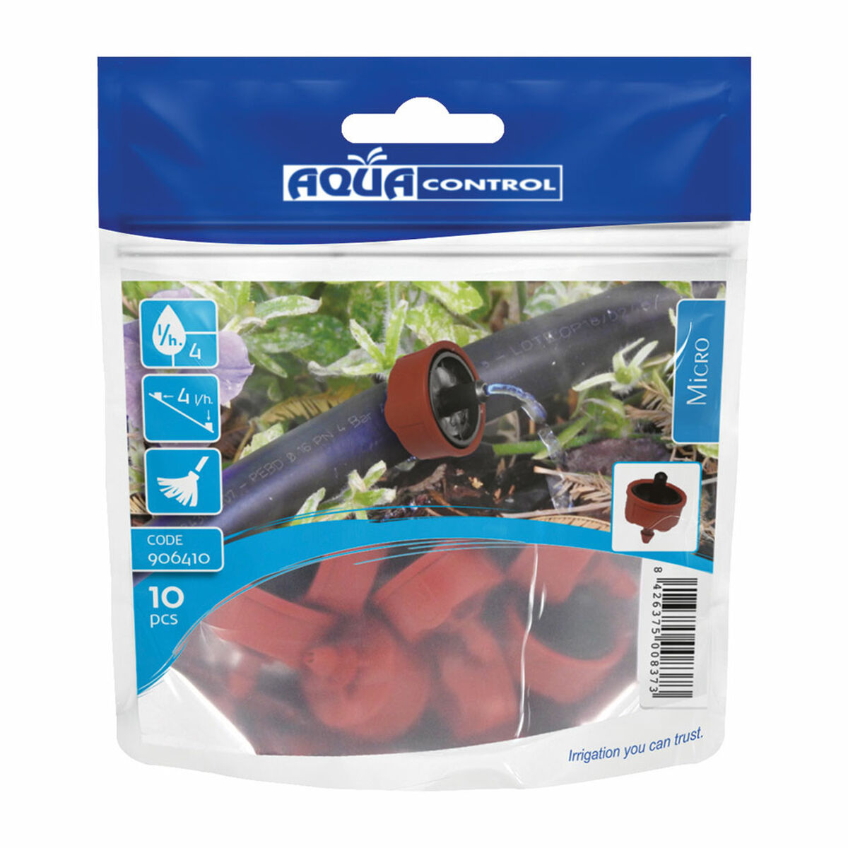 Gotero autocompensante Aqua Control 906410 4 l/h Autolimpieza 10 Unidades