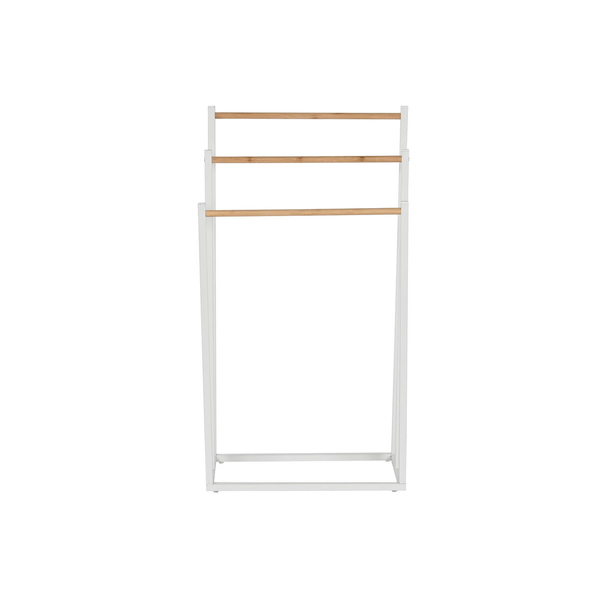 Toallero de Pie Home ESPRIT Blanco Natural Metal Bambú 45 x 22 x 85 cm