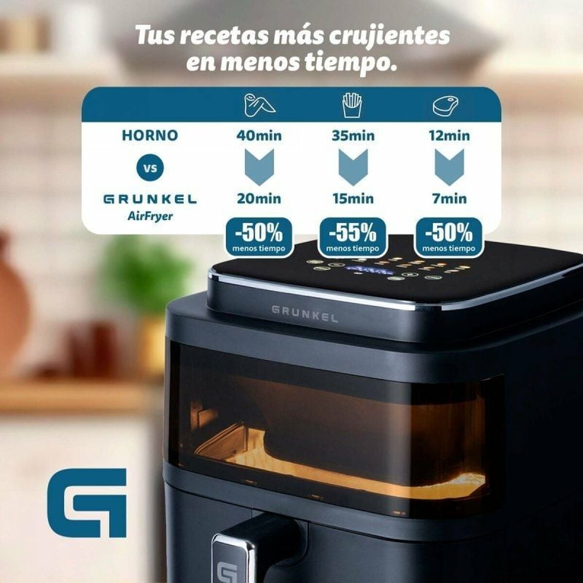 Freidora de Aire Grunkel Light Fryer 1400 W 6 L Negro