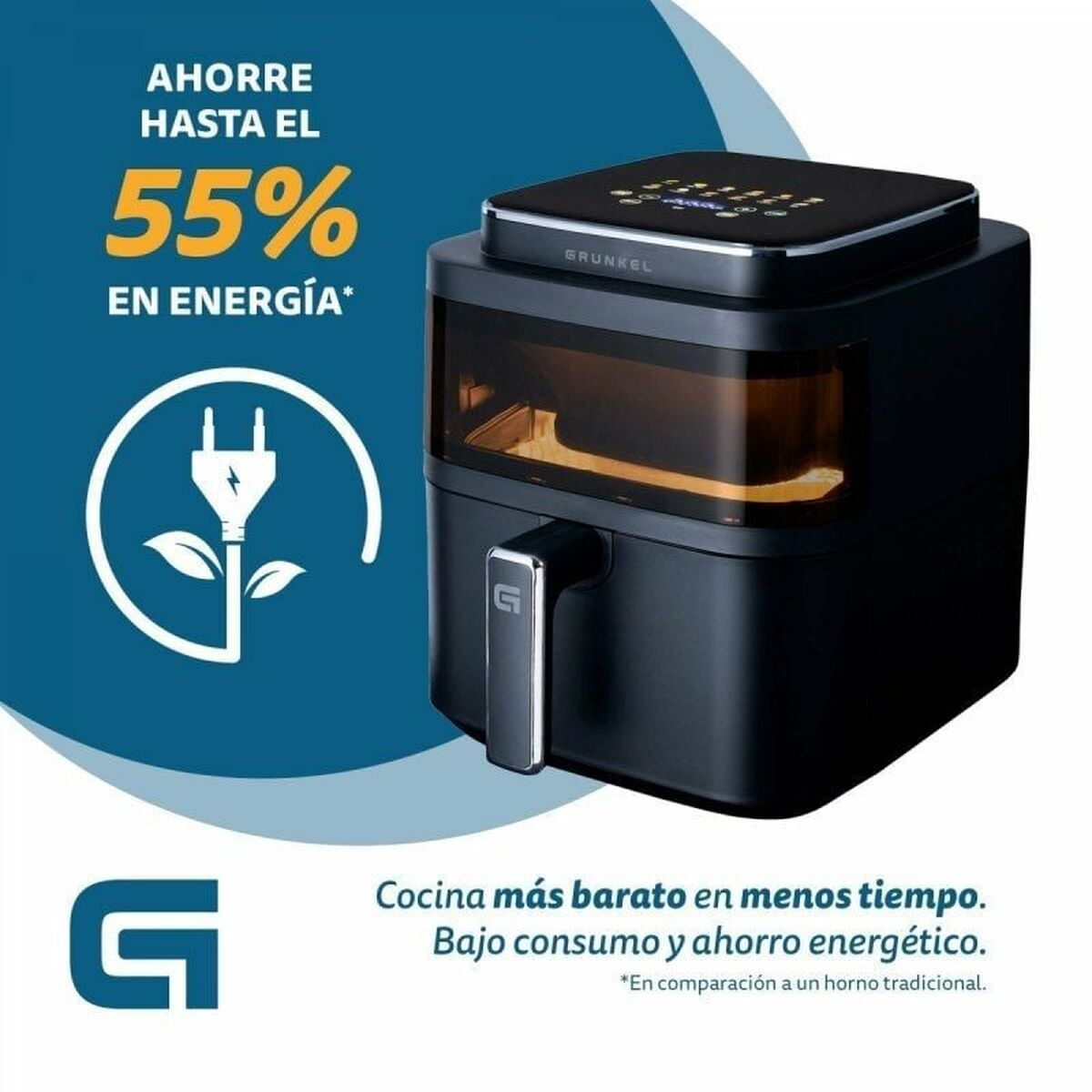 Freidora de Aire Grunkel Light Fryer 1400 W 6 L Negro