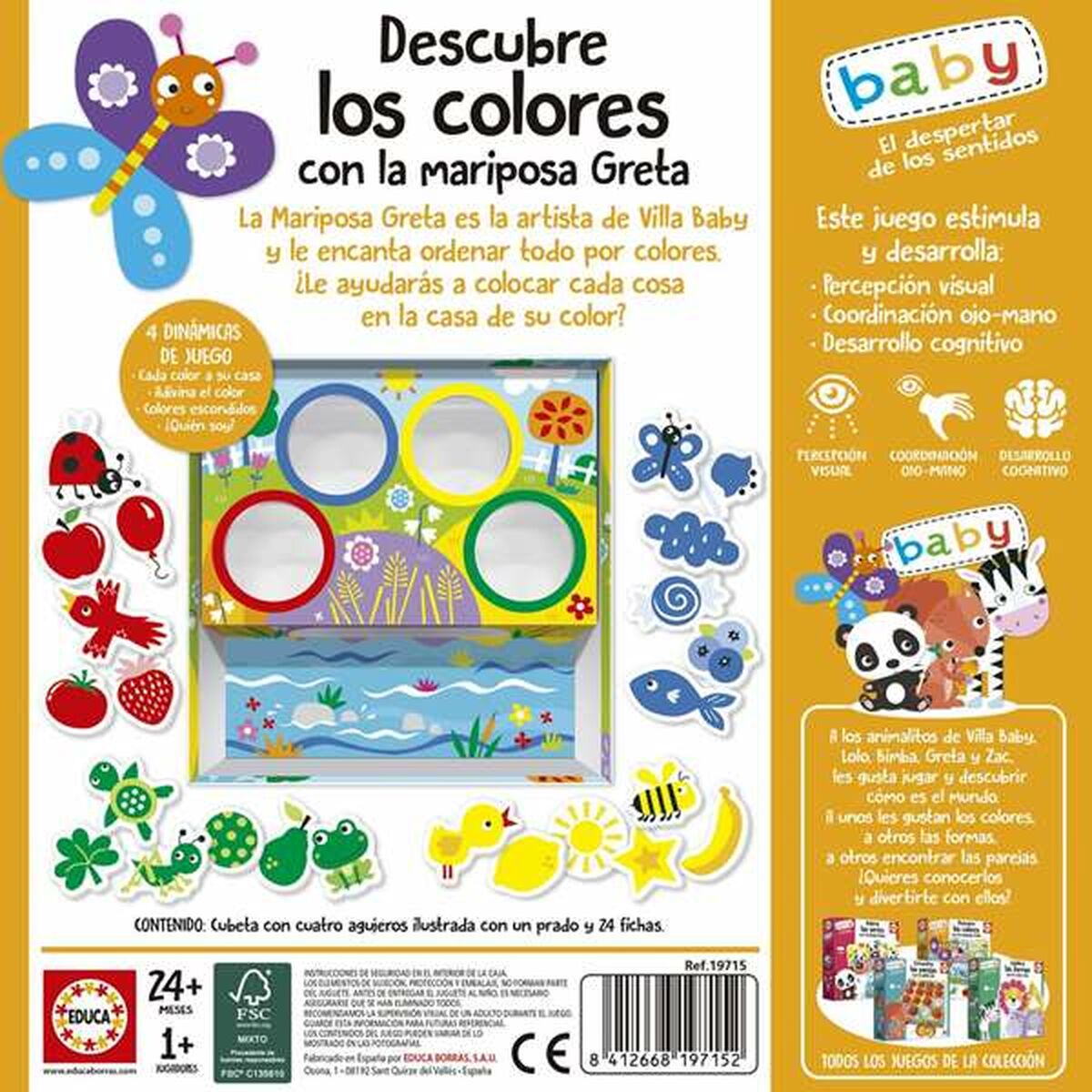 Juego Educativo Educa Descubre los Colores con La Mariposa Greta (ES)