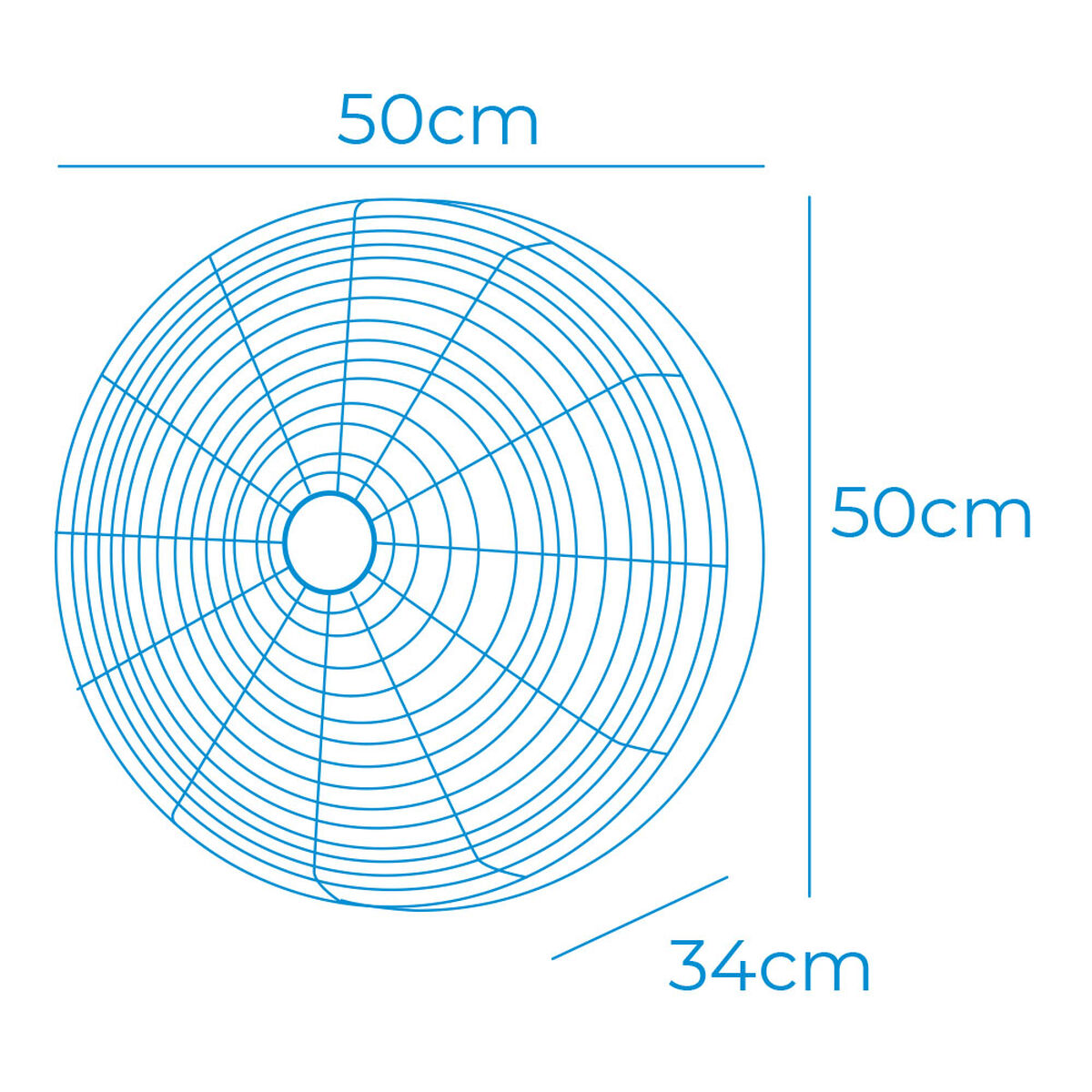 Ventilador de Pared EDM 33521 Negro 100 W Ø 45 cm