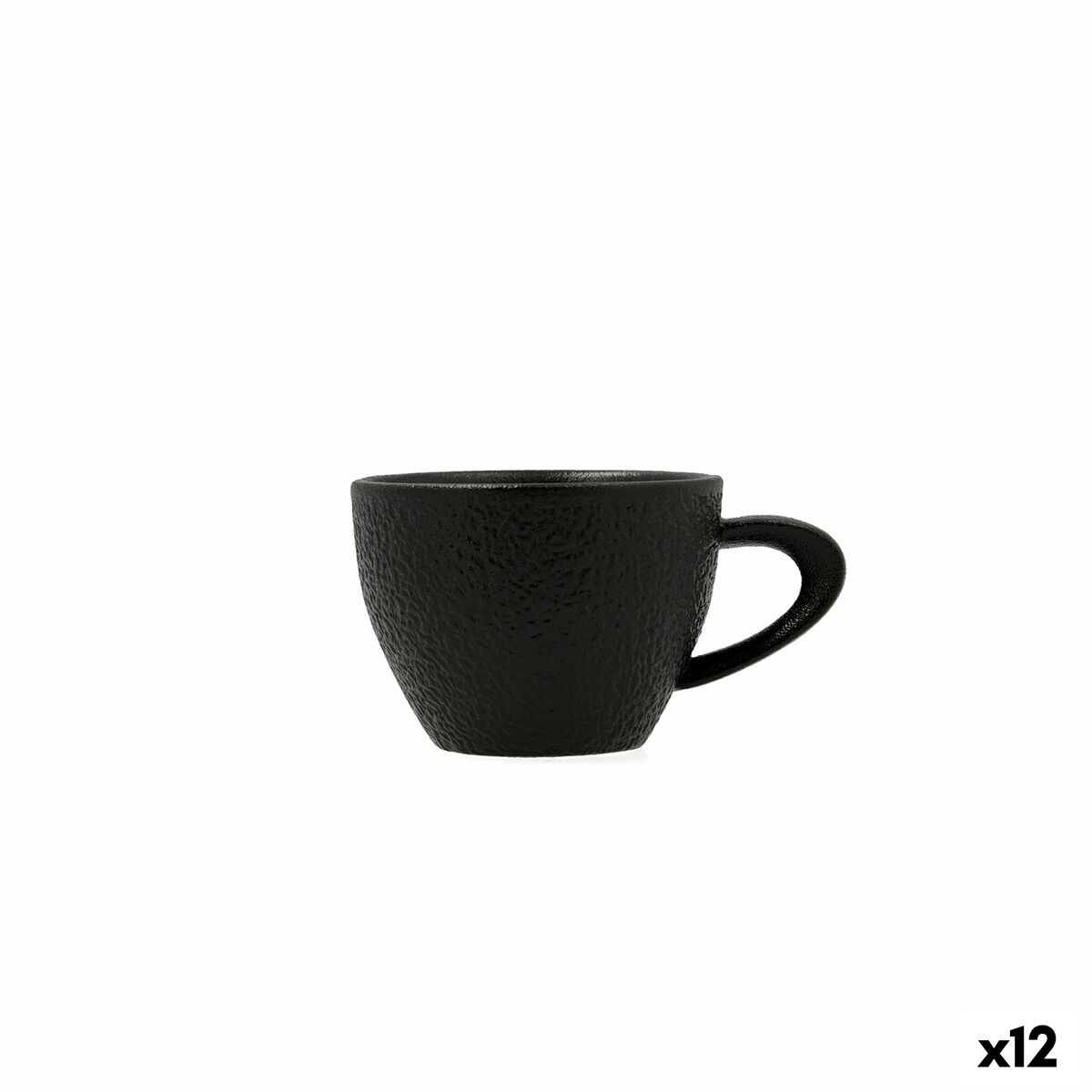 Juego de Tazas de Café Bidasoa Fosil Negro Cerámica Alúmina 800 ml (12 Unidades)