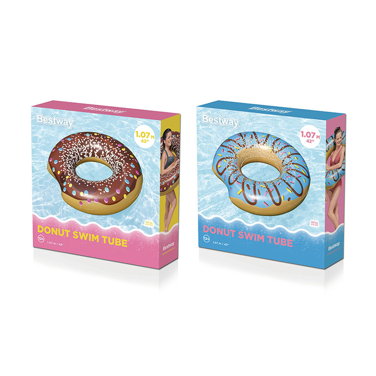 Bestway Flotador Hinchable Donut Color Surtido D107 cm +12 Años Playa y Piscina 36118