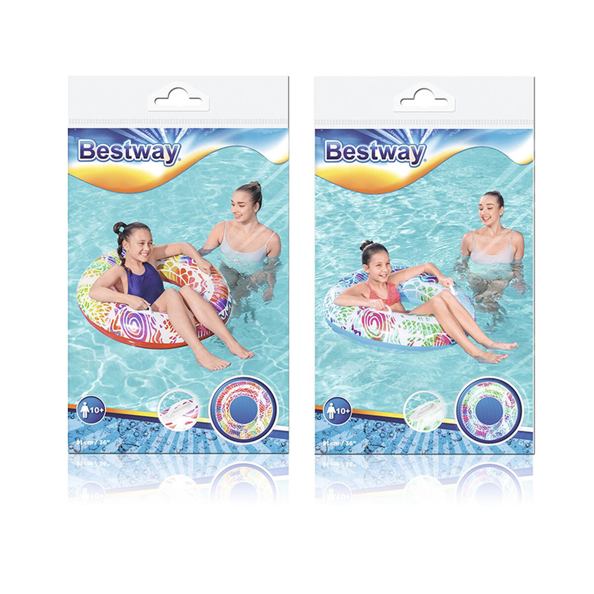 Bestway Flotador Hinchable Decorado Verano Color Surtido  D91 cm +10 Años Playa y Piscina 36084