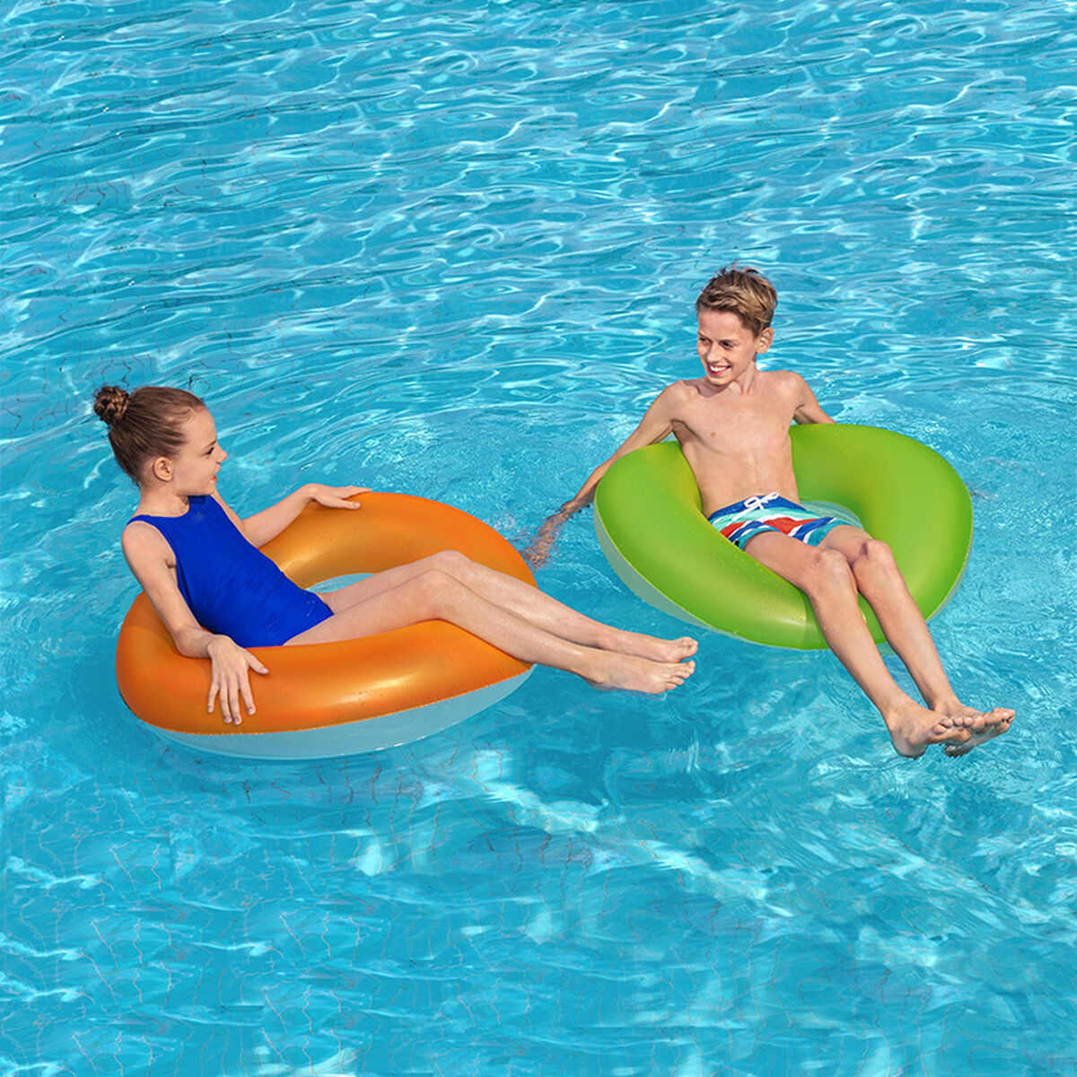 Bestway Flotador Hinchable Liso Neon Color Surtido  D91 cm +10 Años Playa y Piscina 36025