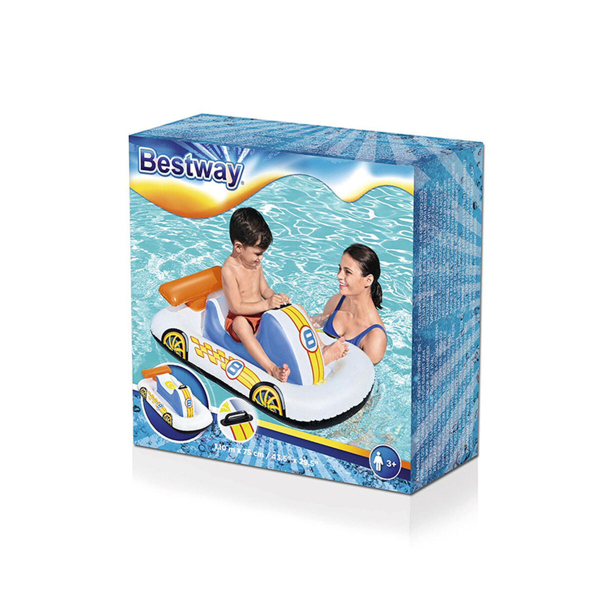 Bestway Figura Hinchable Coche con Asa 110x75 cm +3 Años Playa y Piscina 41480