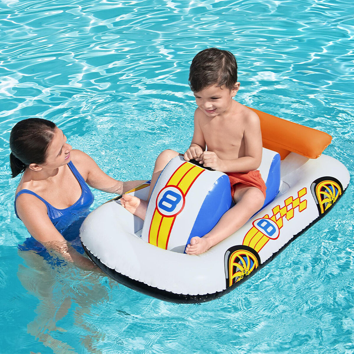 Bestway Figura Hinchable Coche con Asa 110x75 cm +3 Años Playa y Piscina 41480