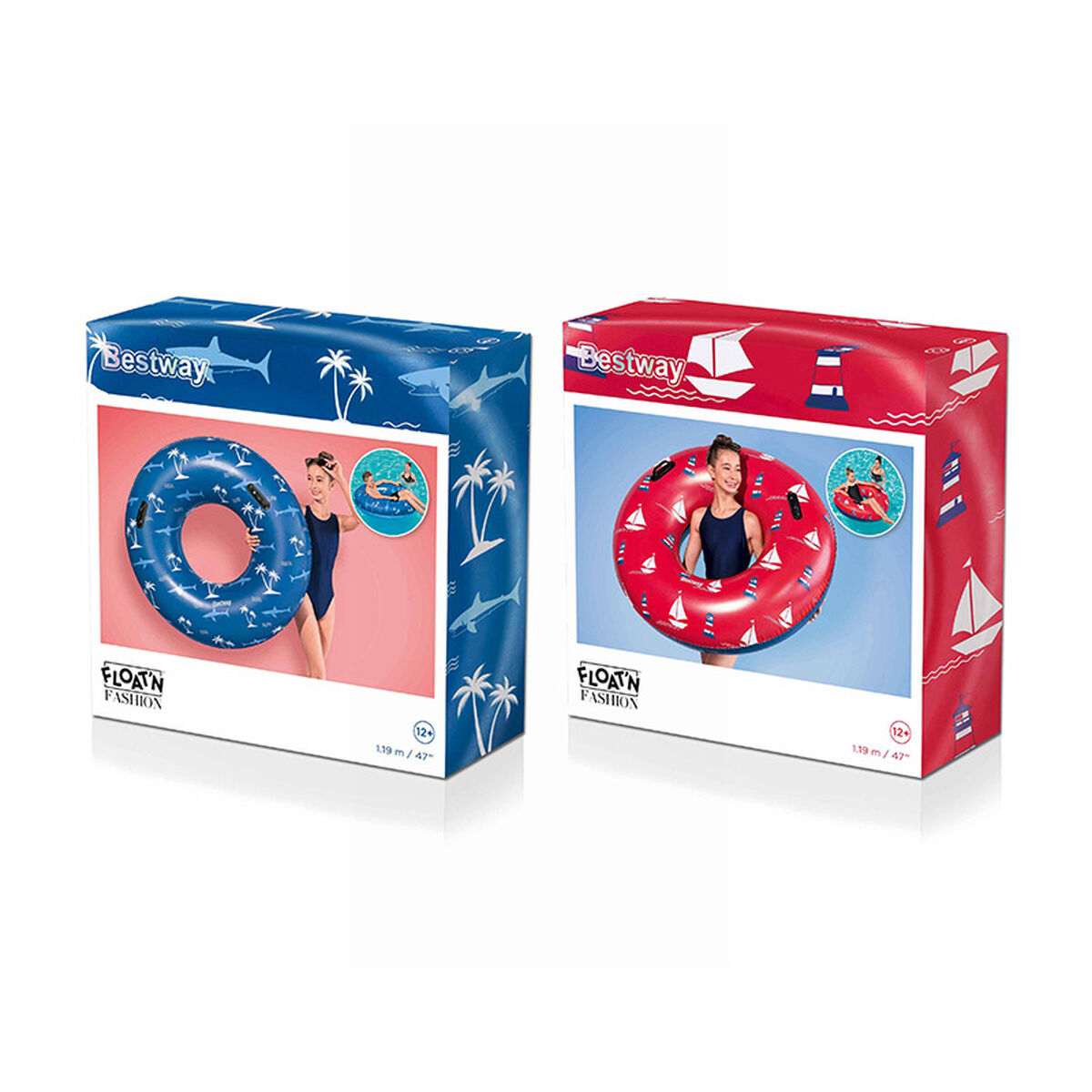 Bestway Flotador Hinchable con Asas Nautica Color Surtido D119 cm +12 Años Playa y Piscina 36353