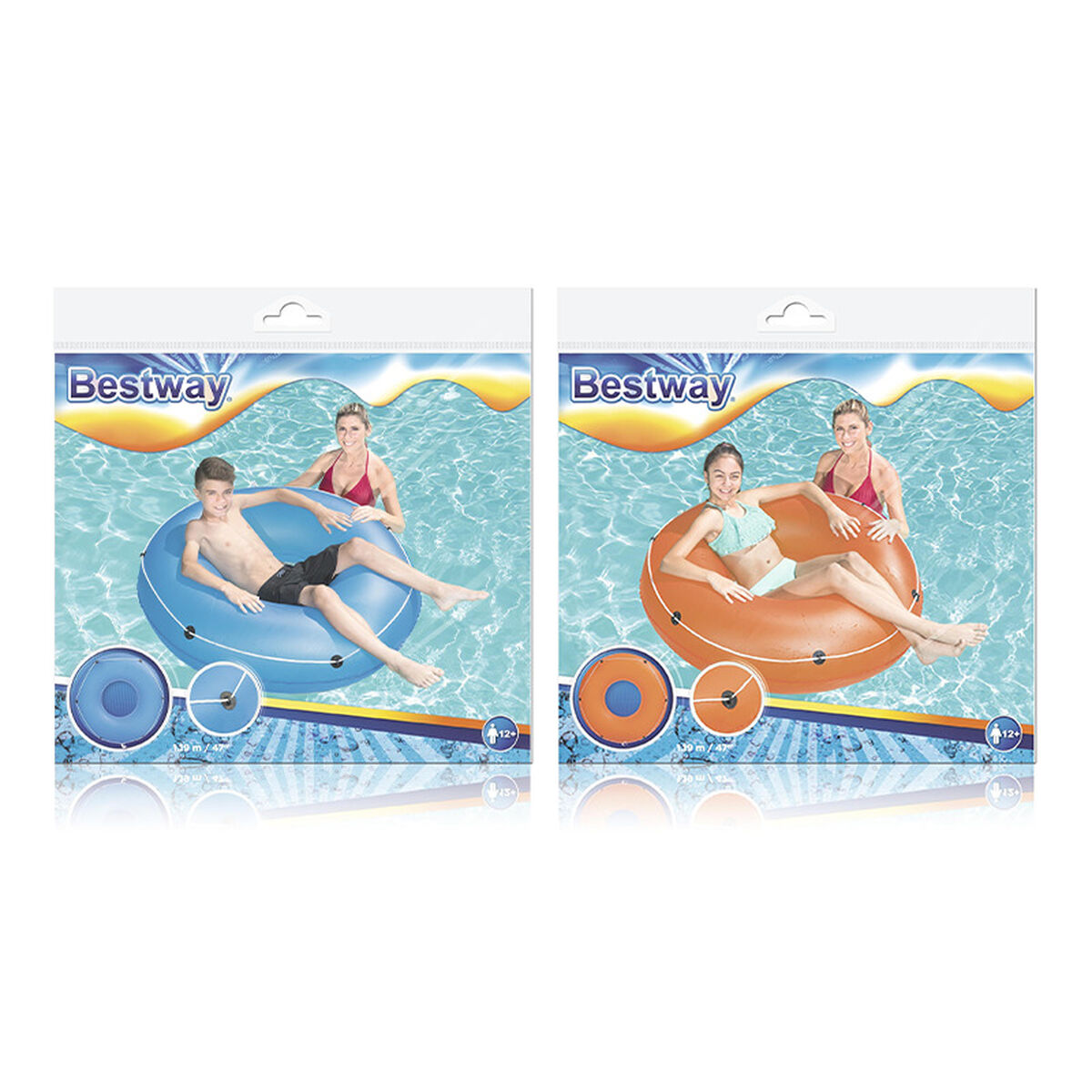 Bestway Flotador Hinchable Liso con Cuerda Color Surtido D119 cm +12 Años Playa y Piscina 36120