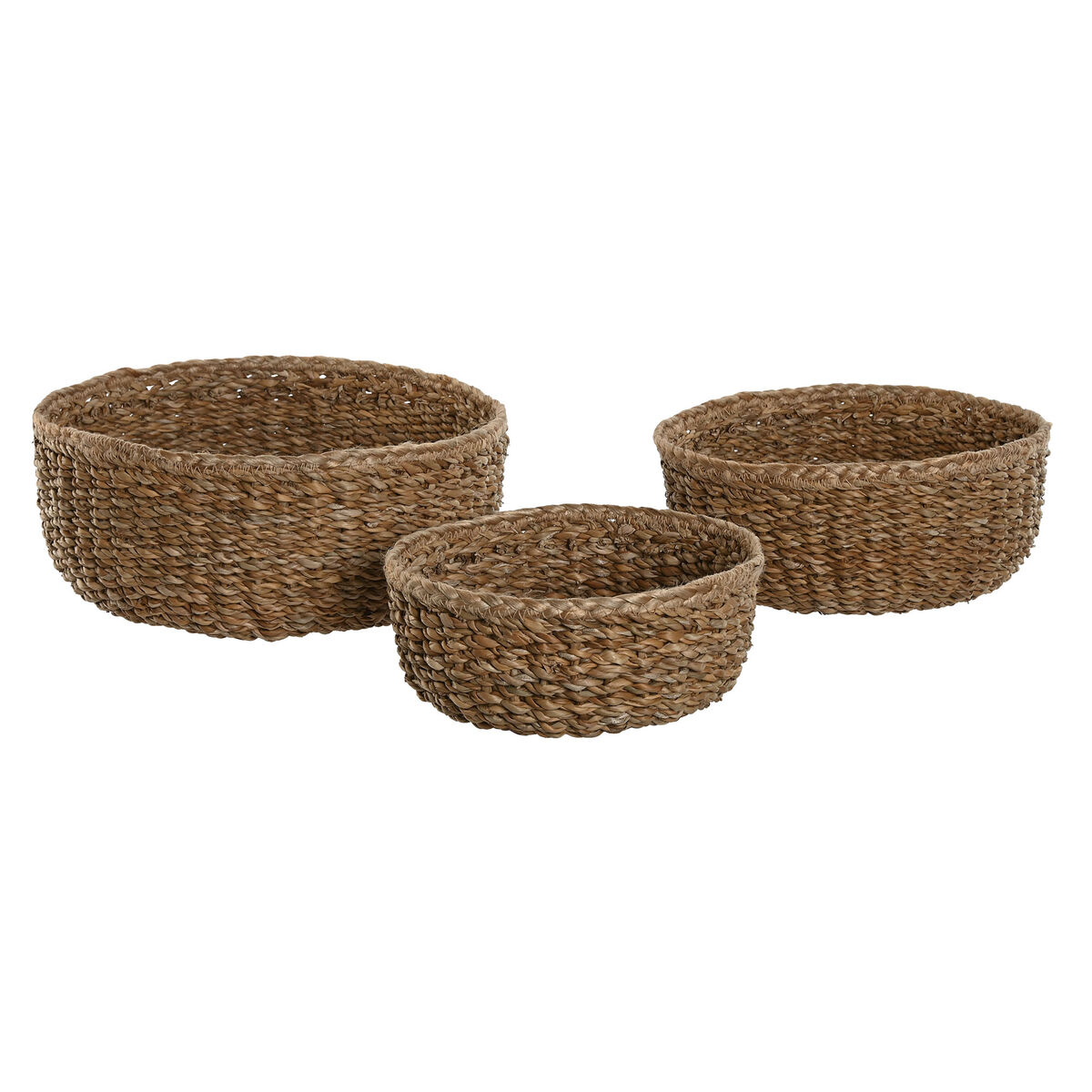 Juego de Cestas Home ESPRIT Fibra natural Boho 30 x 30 x 13 cm