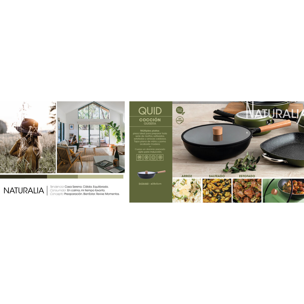 Olla con Tapa Quid Naturalia Negro Metal 28 cm Con Tapa Guisos