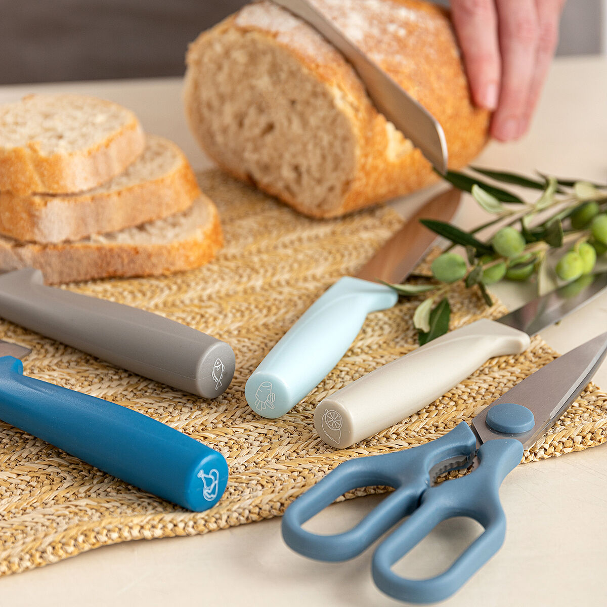 Juego de Cuchillos de Cocina y Soporte Quid Ozon 21 x 13 x 8 cm 7 Piezas