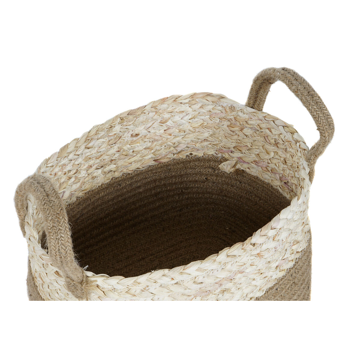 Juego de Cestas Home ESPRIT Natural Marrón claro Yute Fibra de maíz Moderno 41 x 30 x 33 cm 3 Piezas