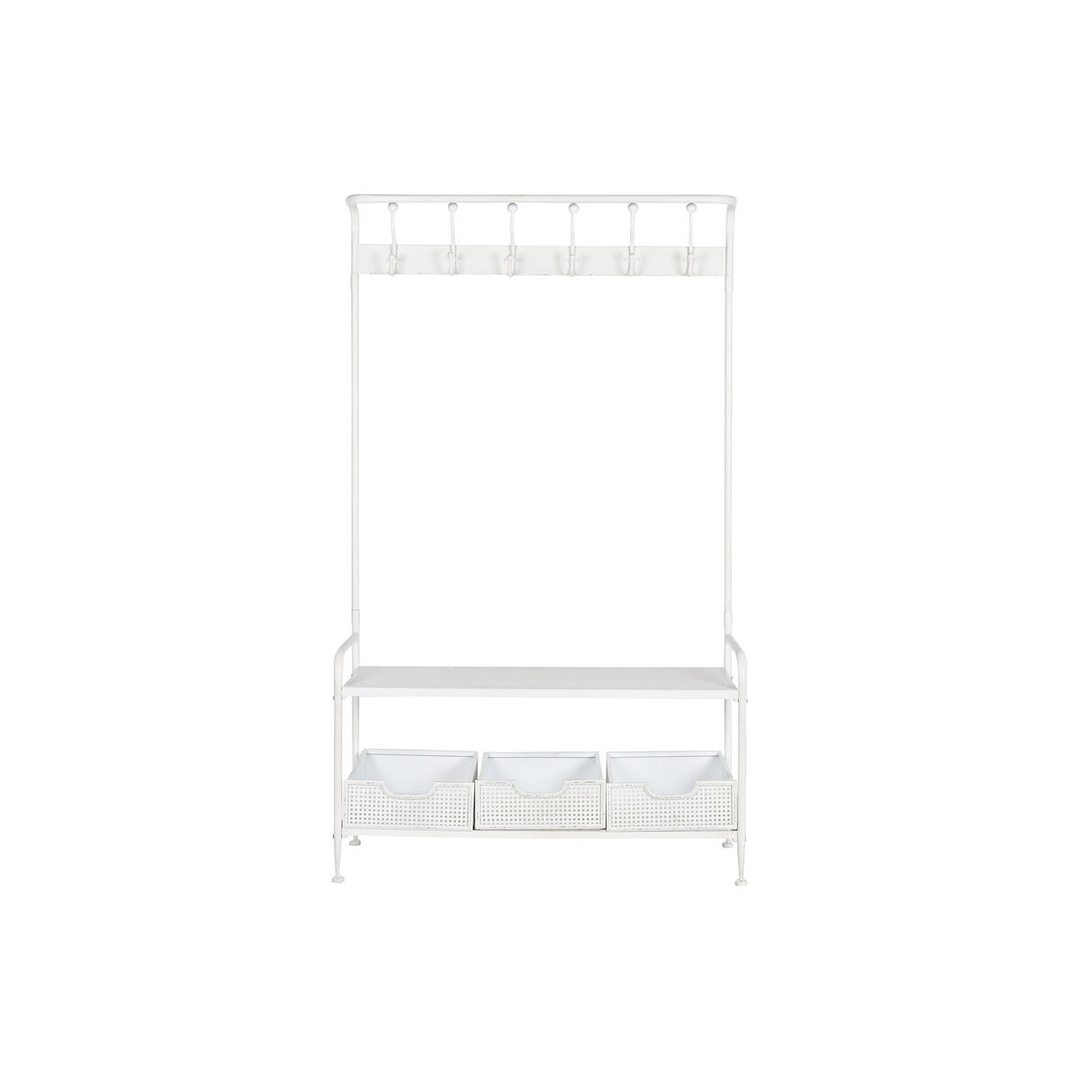 Perchero con Balda Home ESPRIT Blanco Metal Loft 110 x 36 x 186 cm