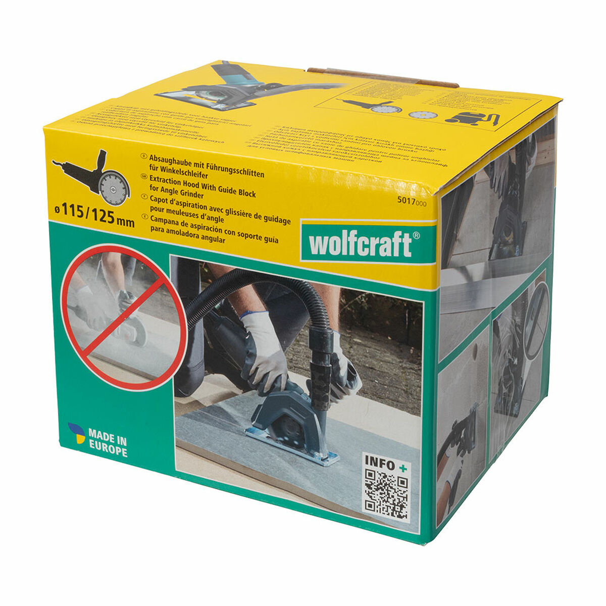 Soporte guía de aspiración de polvo y guía para amoladora angular Wolfcraft 5017000