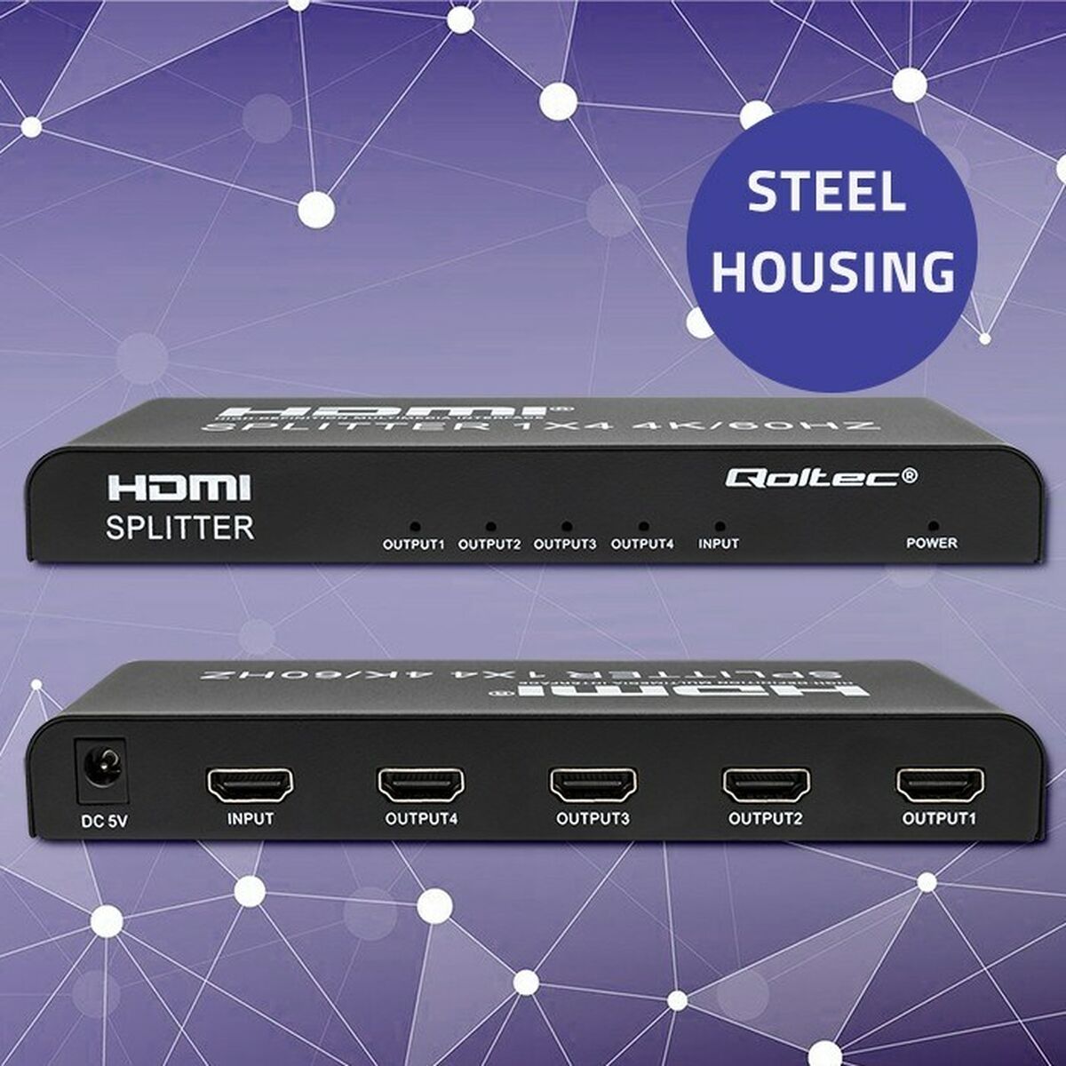 Switch HDMI Qoltec 51799 Negro