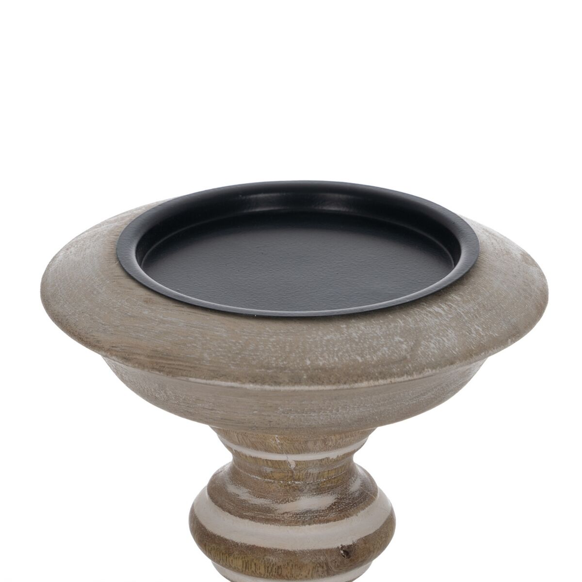 Candelabro Blanco Natural Hierro Madera de mango 14 x 14 x 45,72 cm