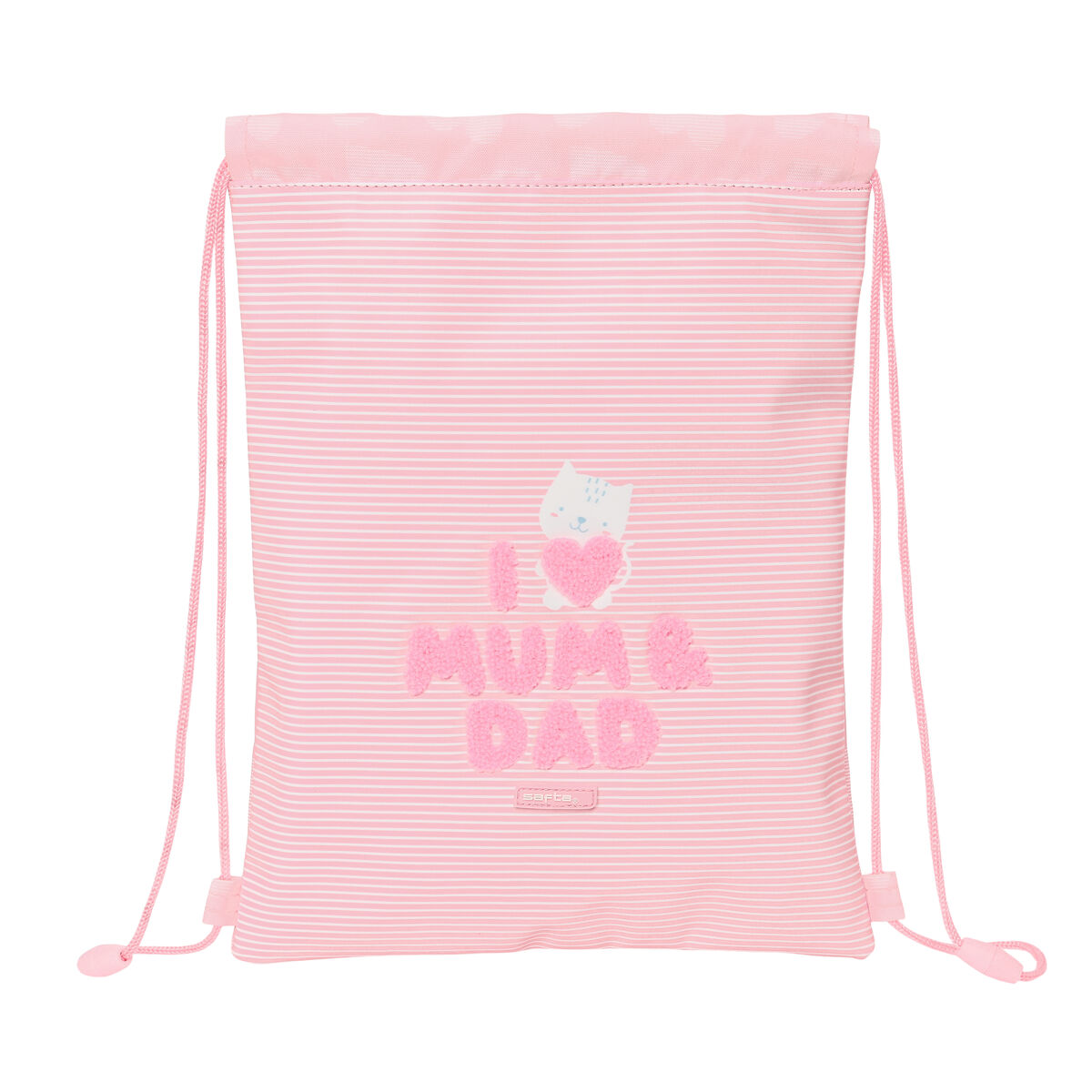 Bolsa Mochila con Cuerdas Safta Love Rosa 26 x 34 x 1 cm