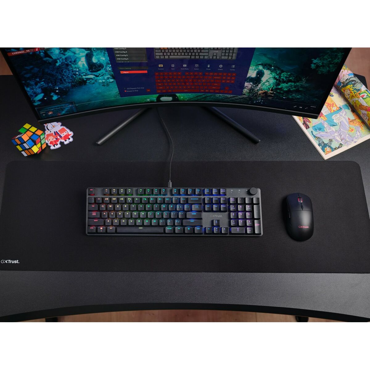 Teclado Trust GXT 866 TORIX Negro Qwerty US