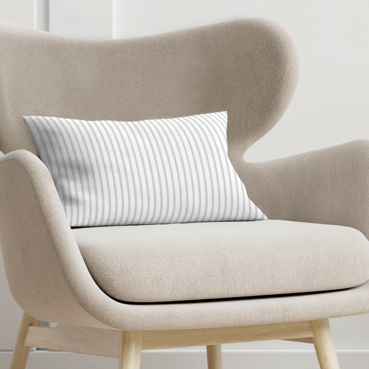 Funda de cojín Decolores Rayas Perla Pearl 30 x 50 cm 100 % algodón