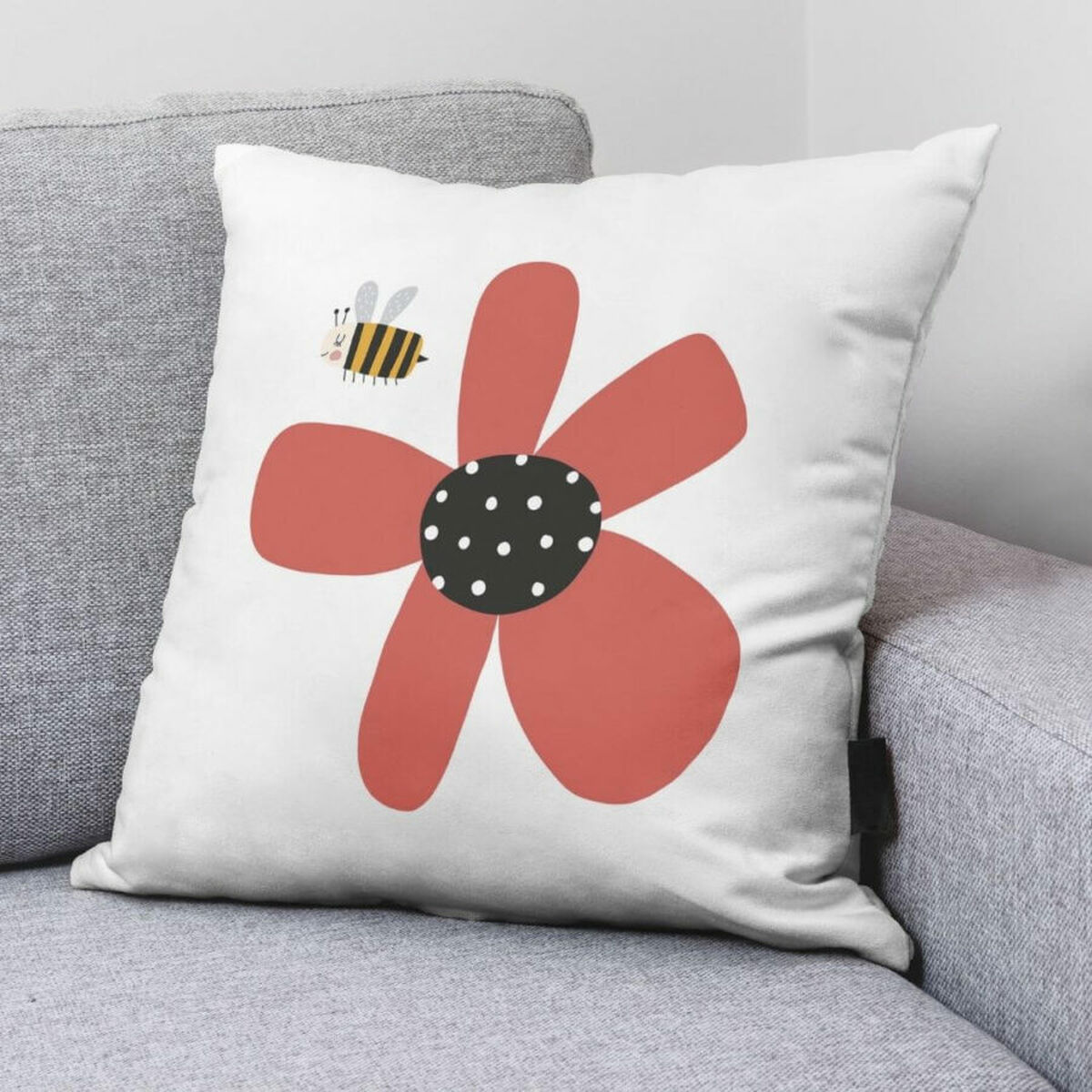 Funda de cojín Kids&Cotton Kamal A Blanco 50 x 50 cm Algodón