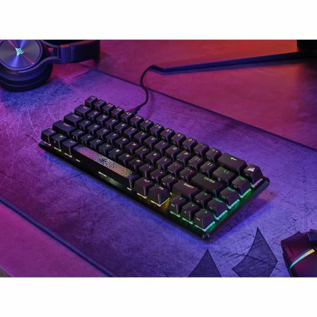 Teclado Corsair K65 PRO MINI Negro Francés AZERTY