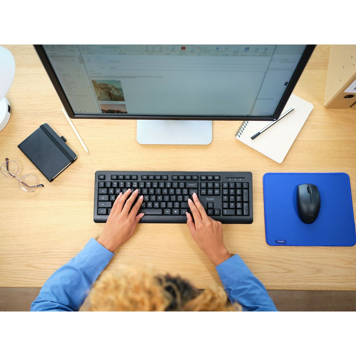 Teclado y Ratón Inalámbrico Trust Primo  Negro Monocromo Inglés EEUU Qwerty US
