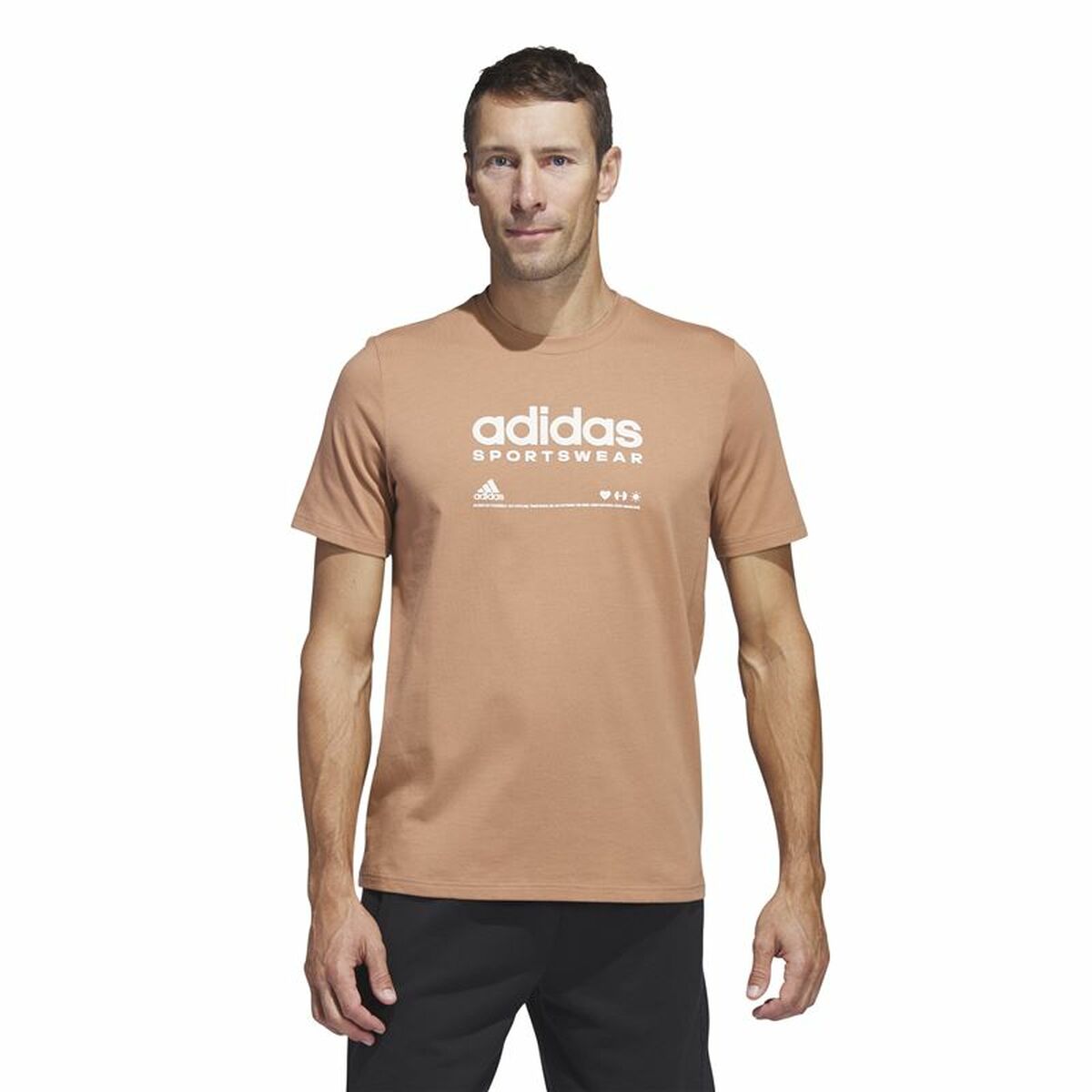 Camiseta de Manga Corta Hombre Adidas Lounge Marrón