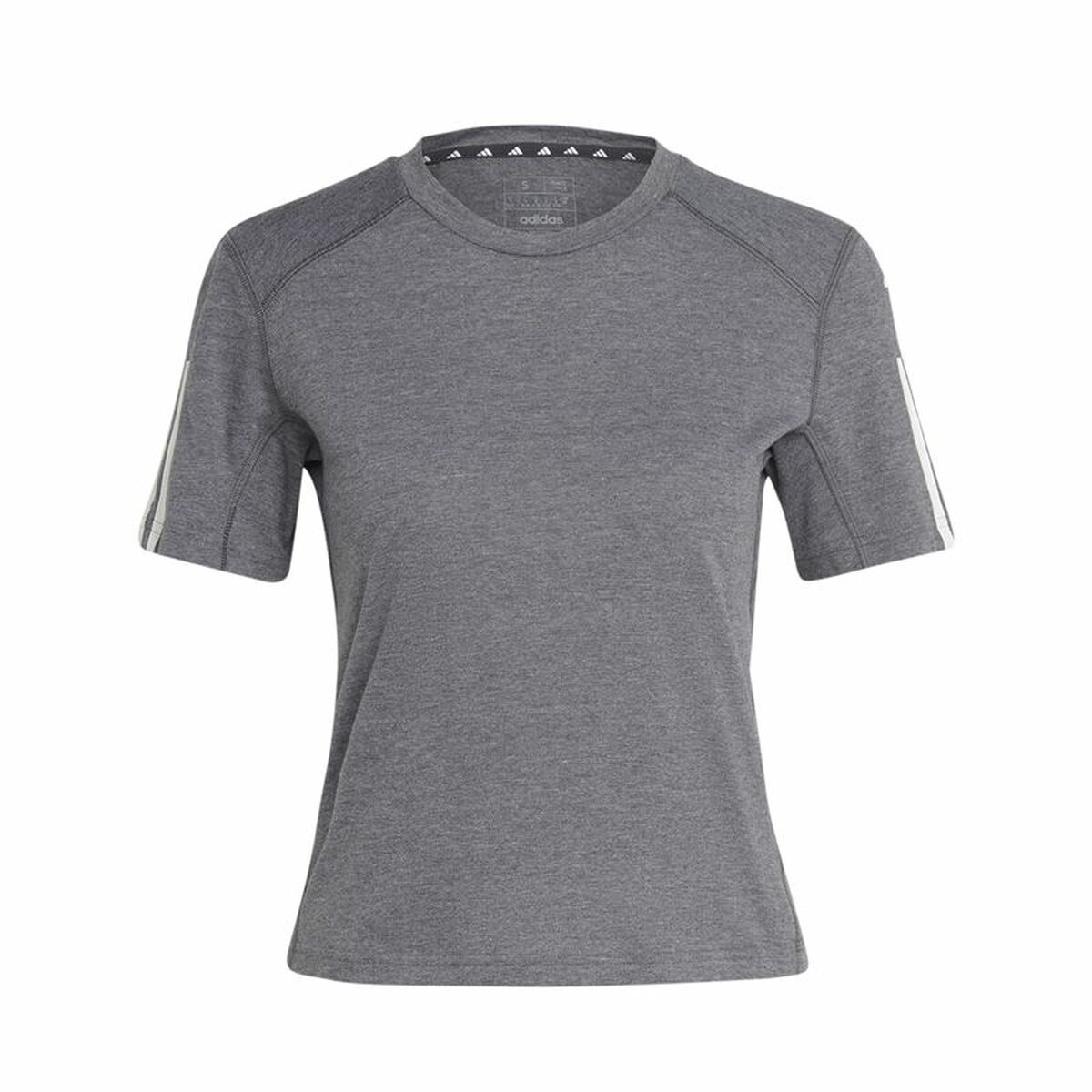 Camiseta de Manga Corta Mujer Adidas 3 stripes Essentials Gris claro