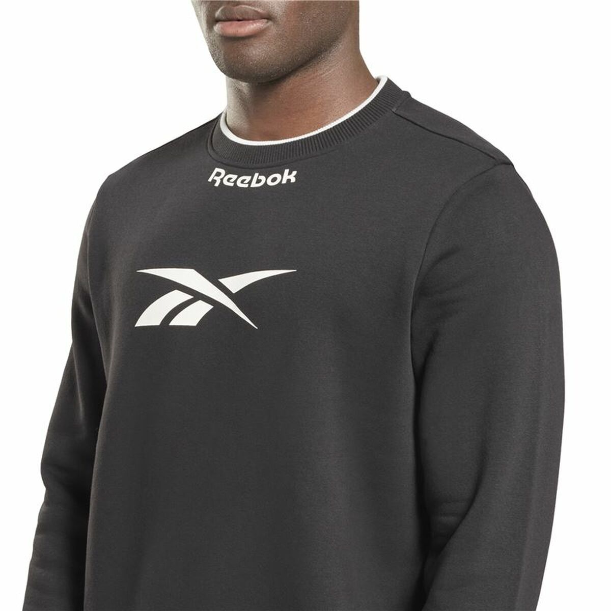 Sudadera sin Capucha Hombre Reebok RI Arch Logo Vector Blanco Negro