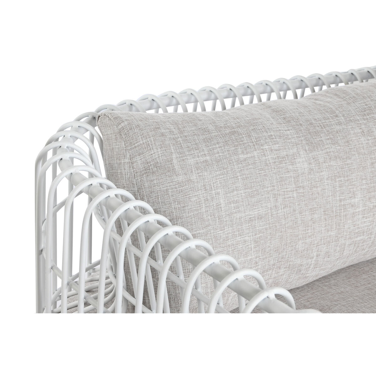 Sofá Home ESPRIT Blanco Beige Metal 180 x 66 x 66 cm