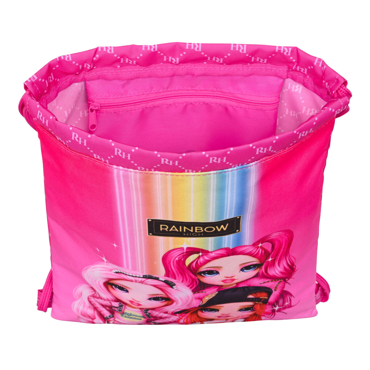 Bolsa Mochila con Cuerdas Rainbow High Fucsia 26 x 34 x 1 cm