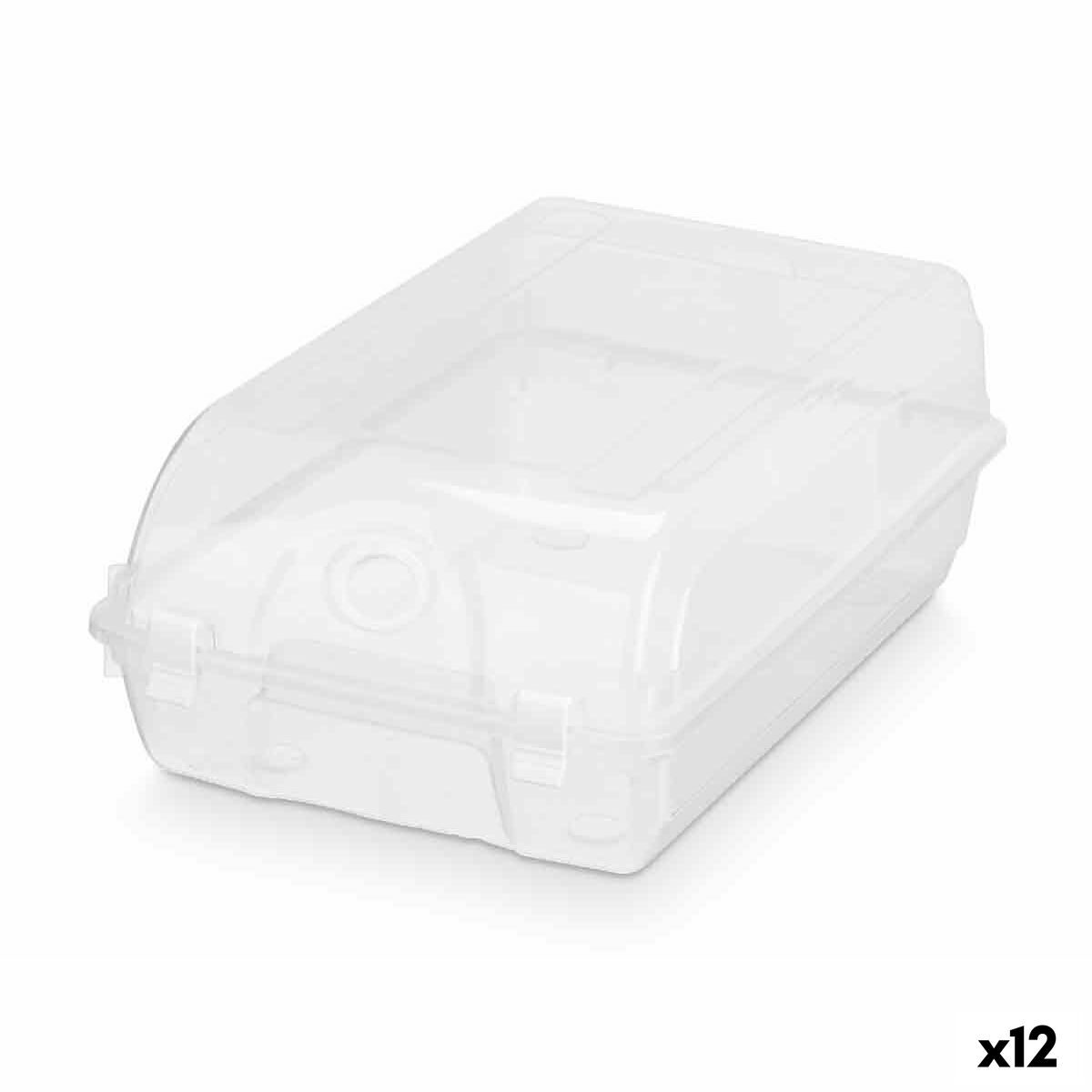 Caja apilable para zapatos Gondol Transparente Plástico 21 x 13 x 37 cm 21,4 x 13 x 37 cm (12 Unidades)