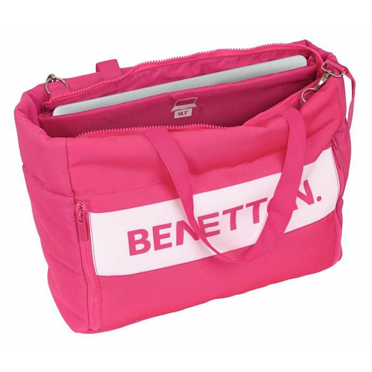 Bolso con bolsillo para Portátil Benetton Rosa Fucsia 54 x 31 x 17 cm
