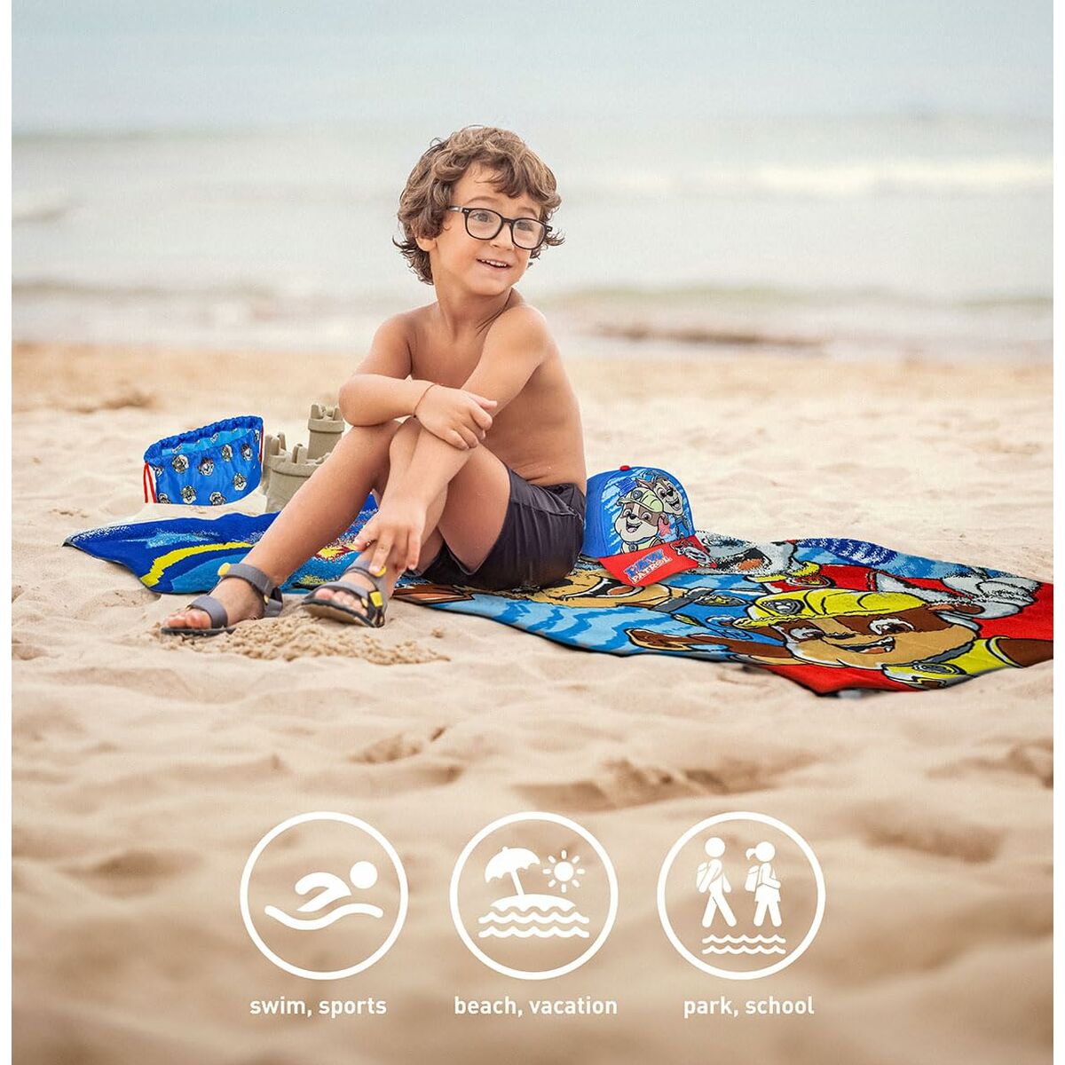 Toalla de Playa The Paw Patrol Azul 27 x 33 x 7 cm 3 Piezas