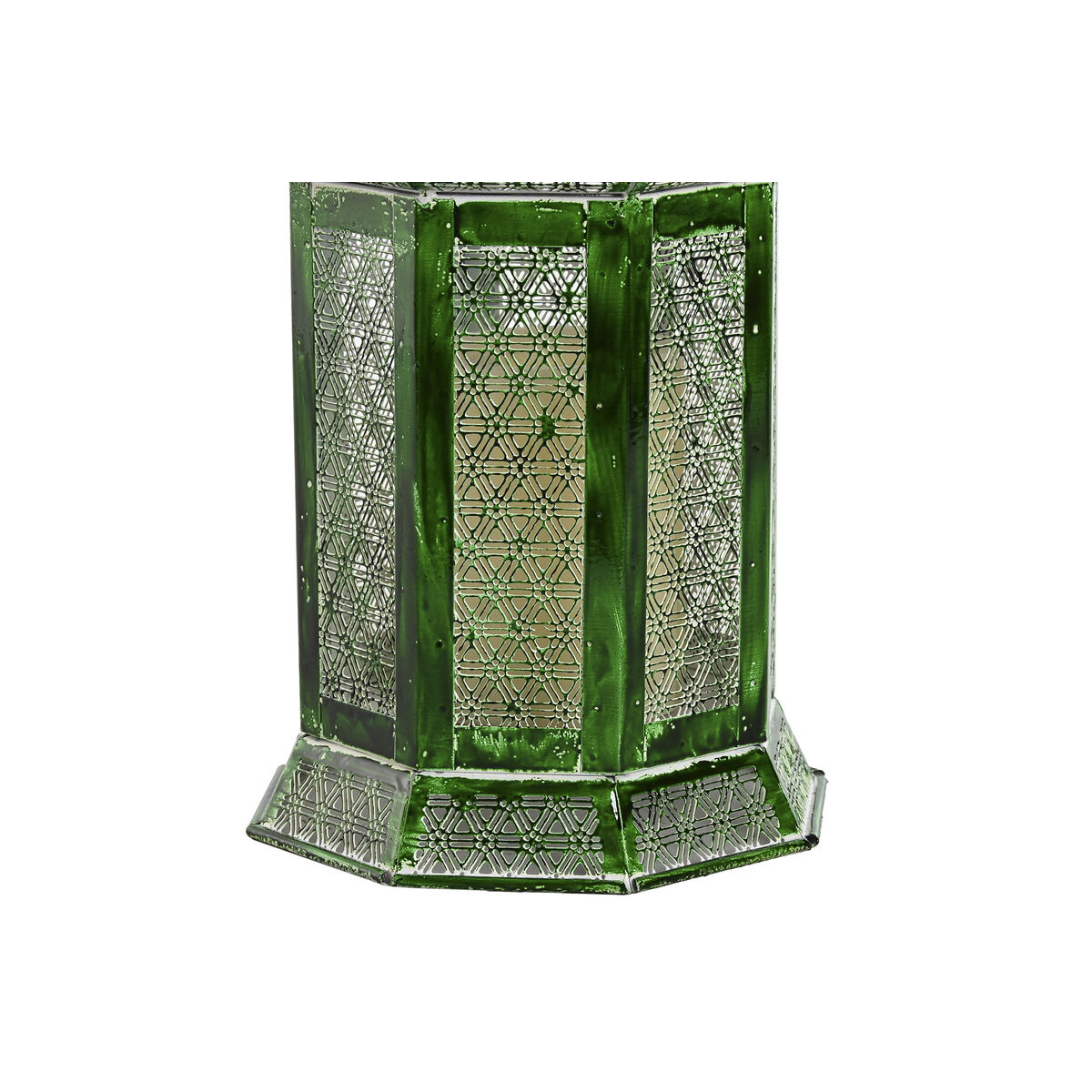 Faroles Home ESPRIT Verde Metal Oriental 23 x 23 x 57 cm (2 Piezas)