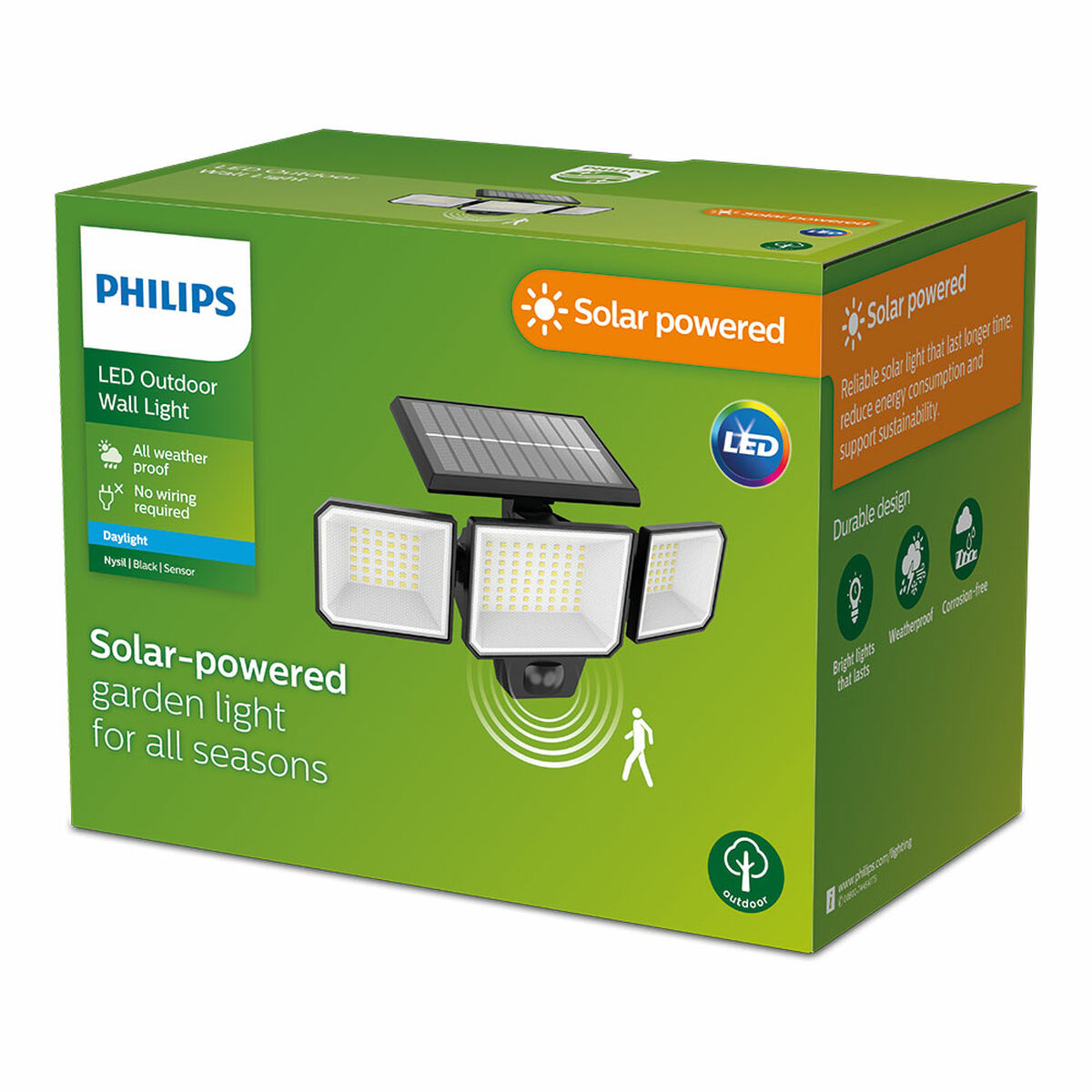 Foco Solar Philips 8,7 W 5000 K 29 x 11,7 x 16,8 cm Negro Solar