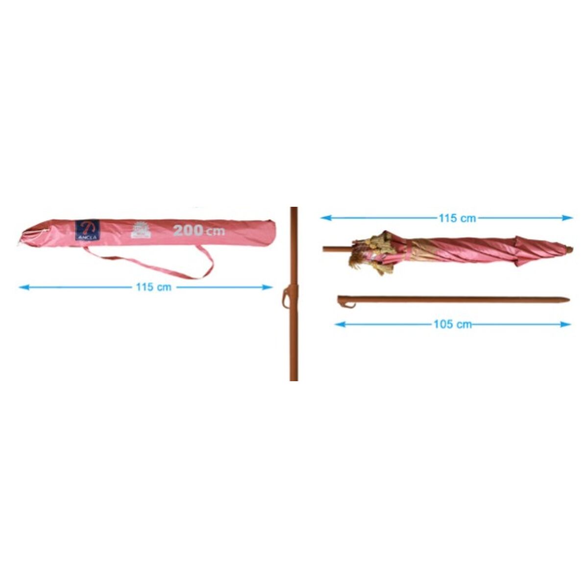 Sombrilla Coral 200 cm UPF 50+