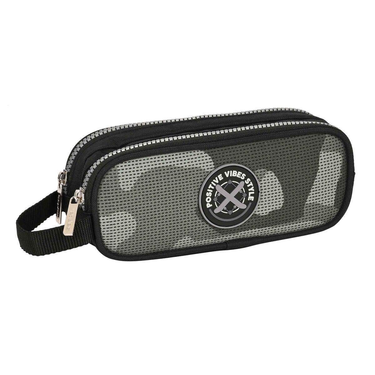 Estuche Escolar Safta Stone Negro 21 x 8 x 6 cm
