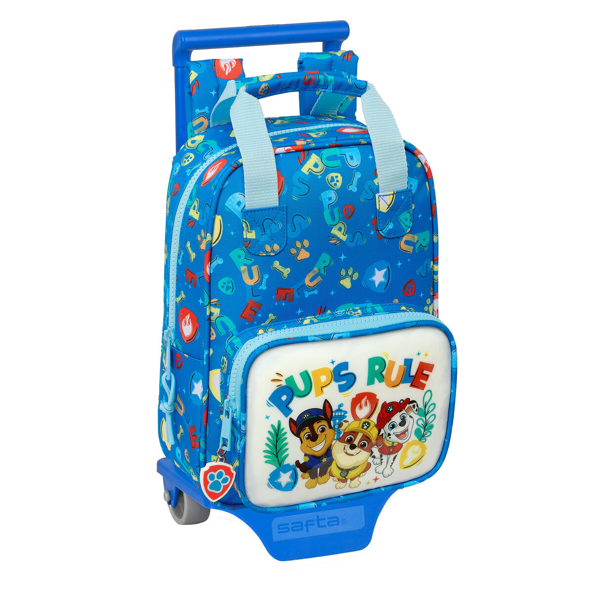 Mochila Escolar con Ruedas The Paw Patrol Pups rule Azul 20 x 28 x 8 cm