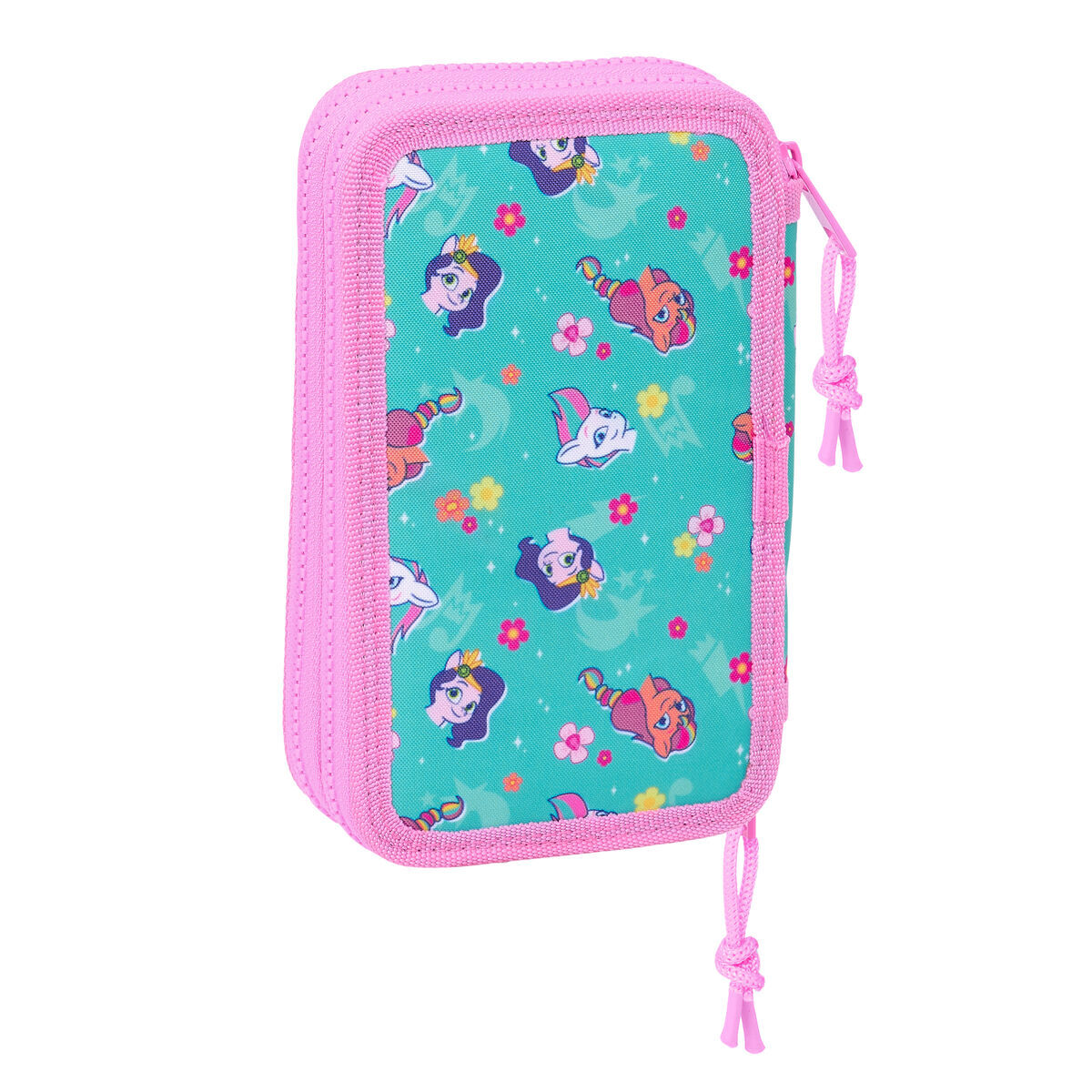 Plumier Doble My Little Pony Magic Rosa Turquesa 12.5 x 19.5 x 4 cm 28 piezas