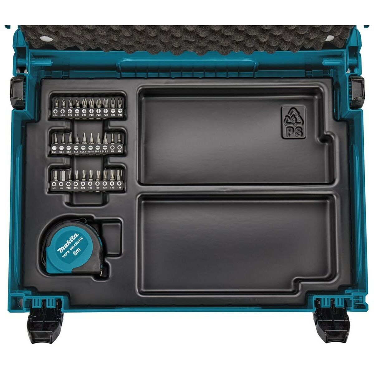 Set de brocas y puntas Makita B-69478 Portabrocas Aluminio 65 Piezas