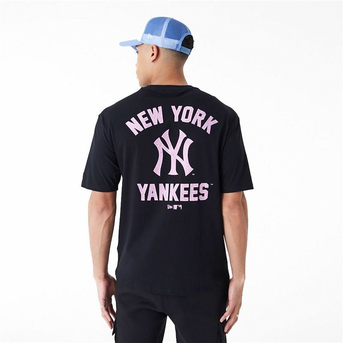 Camiseta de Manga Corta Hombre New Era  WORDMARK OS TEE NEYYAN 60435524  Negro (L)