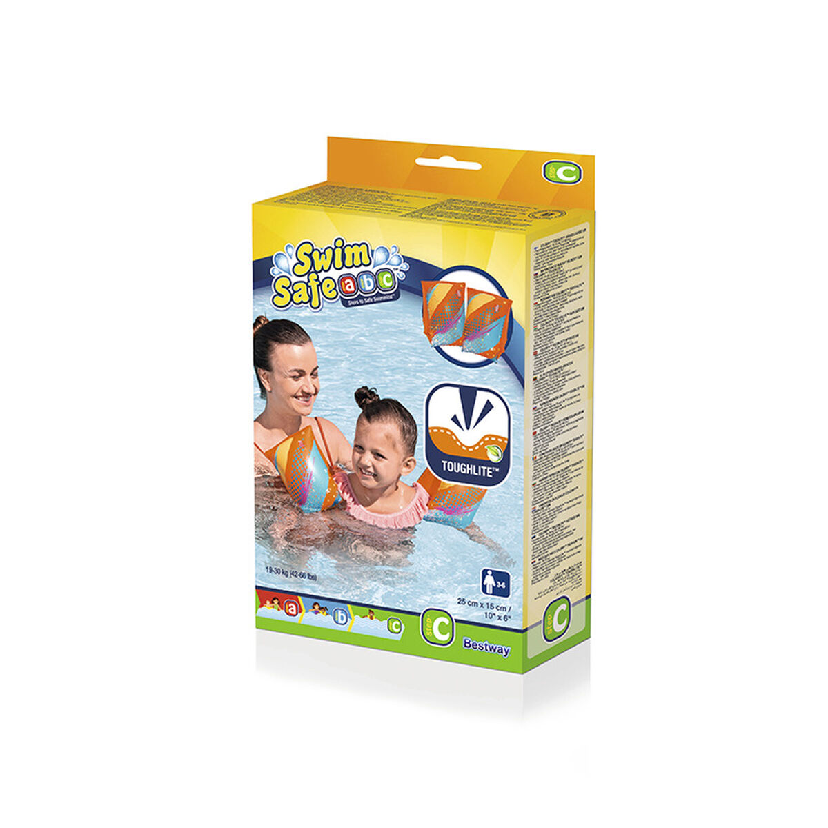 Bestway Manguitos Hinchables Textil Suave Seguridad Bebe Color Surtido UPF 50+ 38x16,5 cm +3 a 6 Años Playa y Piscina 32183