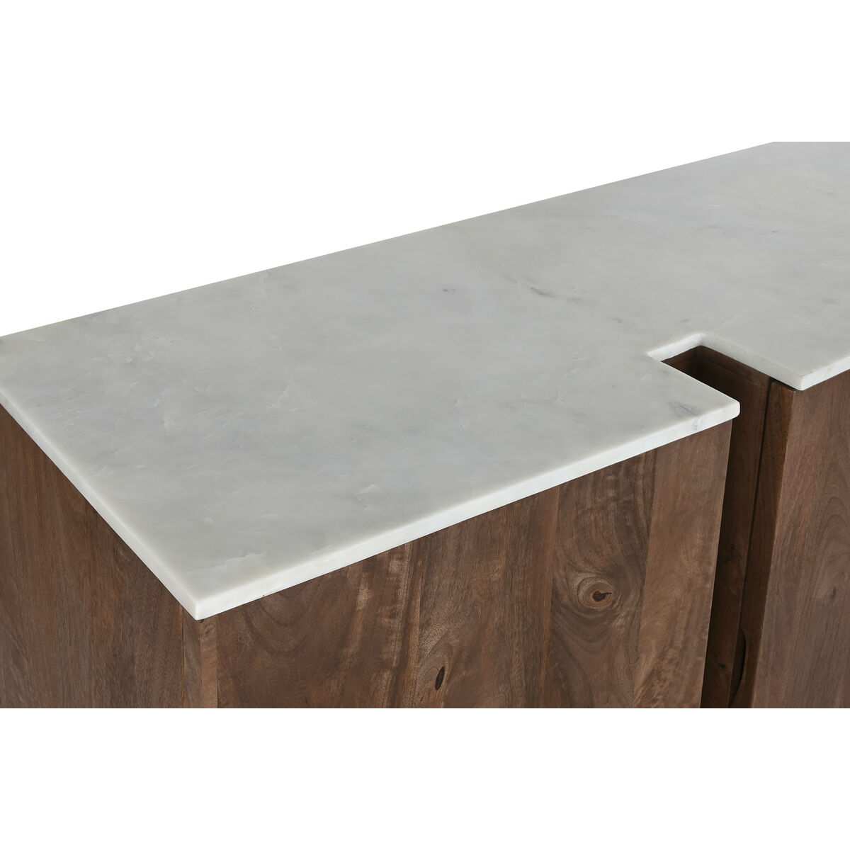 Aparador Home ESPRIT Blanco Marrón Mármol Madera de mango 162,5 x 47 x 76 cm