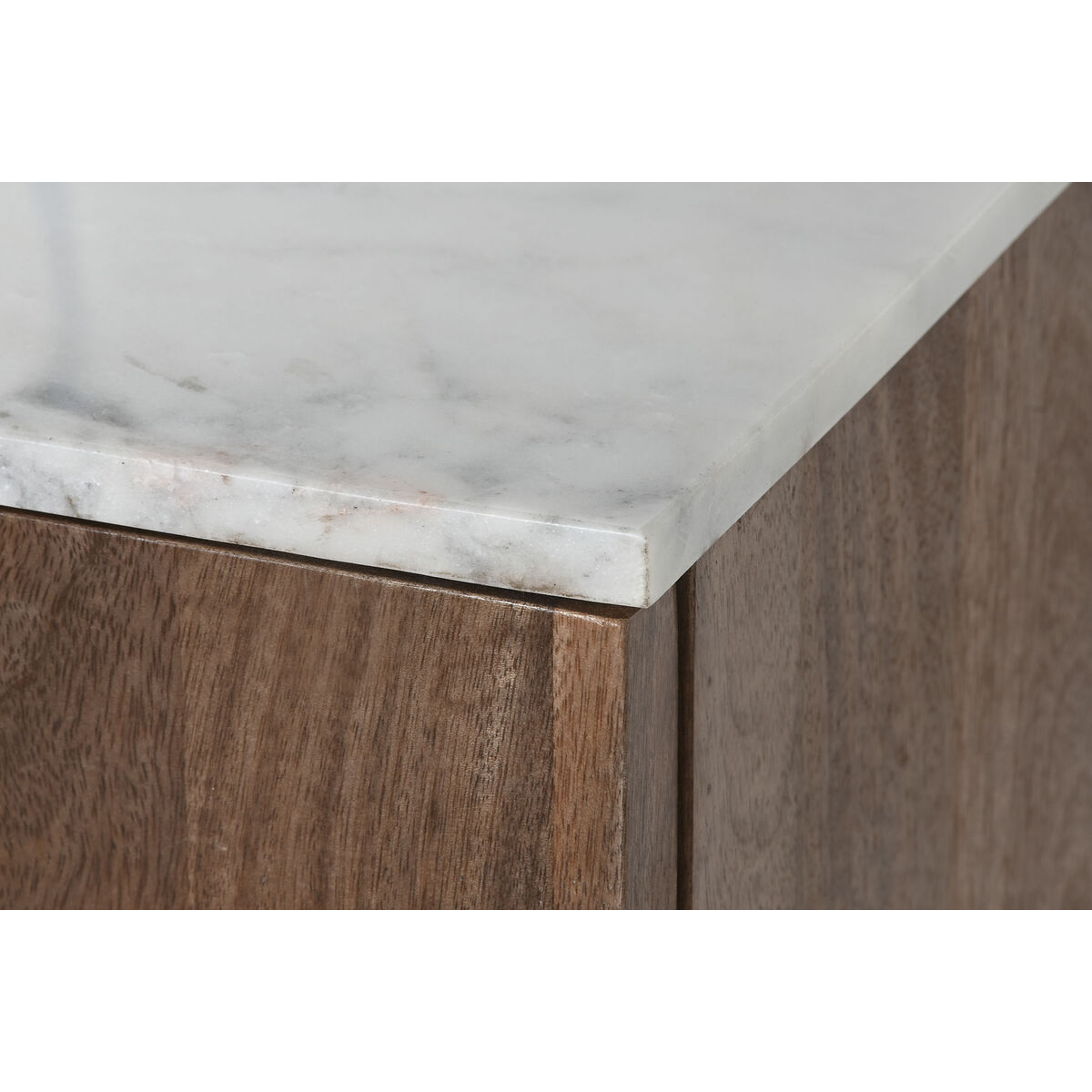 Aparador Home ESPRIT Blanco Marrón Mármol Madera de mango 162,5 x 47 x 76 cm