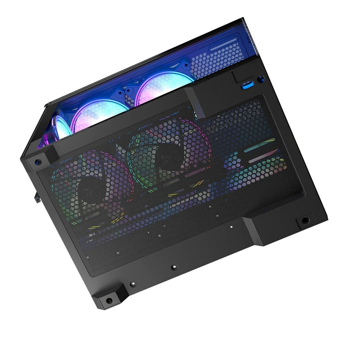 Caja Semitorre ATX Modecom Volcano Panorama APEX ARGB Gris