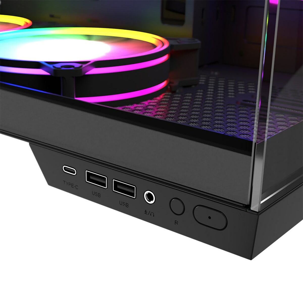 Caja Semitorre ATX Modecom Volcano Panorama APEX ARGB Gris